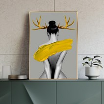 북유럽 모던감성 추상화 여인 인물 그림 인테리어 액자, 아트픽 믹스백, 유광골드