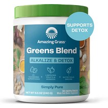 Amazing Grass Greens Blend Alkalize ampamp 디톡스 스무디 믹스 슈퍼 그린 파우더로 정화 비트 뿌리 파우더 소화 효소 프리바이오틱스 프로바이오틱스, [05] 면역 - 귤 (30인분)