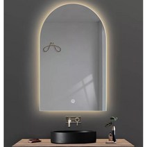 LED 간접 조명 거울 노프레임 욕실 화장대 인테리어 아치형 거울, LED 없음