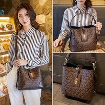 여성 버킷백 로고 버킷 가방 고급 핸드백 숄더백 크로스백 데이트 여행 가방