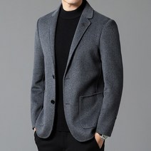 트위드자켓 여성 봄 가을 청 가죽 자켓 노카라 숏 하객룩 남성 비즈니스 양면 울