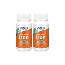 2개 실리마린 Silymarin 밀크씨슬 300 mg 더블 스트렝스 200 베지 캡슐 Now Foods, 2개 철분 Iron 36 mg 더블 스트