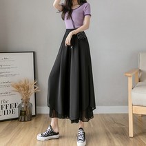 다이뻐 DAIBBU 리틀깽스 자체제작 뒷밴딩 빅사이즈 핀턱주름 하늘하늘 린넨 쉬폰 통 와이드팬츠 여름바지 비치웨어 여름휴가패션