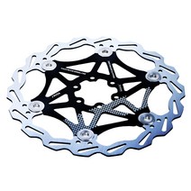 160mm 자전거 로터 MTB 도로 자전거 플로팅 브레이크 디스크 로터 6 볼트, 블랙, 스테인레스 스틸