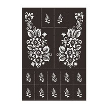 타투헤나도안 전문 스텐실 임시 손 바디 아트 스티커 템플릿 웨딩 도구 인도 꽃 스텐실, -7