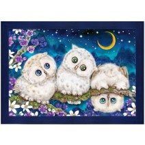 퍼즐사랑 부엉이 놀이터 1000피스 직소퍼즐액자 PS1005, 퍼즐+우드블루액자