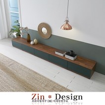 진디자인 TV선반 거실서랍장 고광택 하이그로시, 600 협탁, 딥그린