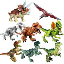 [알꿀밤-레고호환-공룡] A세트 소형 쥬라기월드 공룡블럭 8종 티라노사우루스 벨로시랩터 등, 혼합