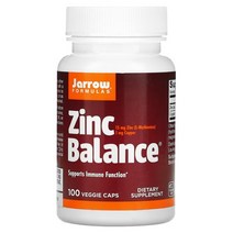 [해외직구] 자로우 징크 아연 밸런스 15mg 100베지캡 Jarrow Formulas Zinc Balance 100 Veggie Caps