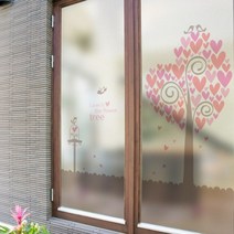 바보사랑 im699 알록달록하트나무 유리문시트지.꾸밈, A타입-나무1