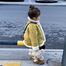 쁘띠람 아동 자켓 유아 키즈 공용 아우터 겨울무스탕 양털 무스탕 등원 데일리