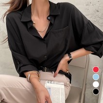 [나크21] (55~99) 찰랑찰랑 베이직 롤업셔츠 NK21-T-30