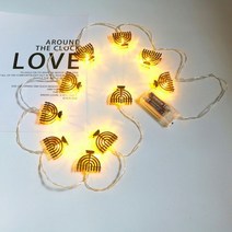 하누카 LED 조명 스트링 파티 장식 촛대 배터리 작동 홈 램프 장식용 10LED, [03] warm white, [01] NOT include battery