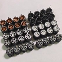 1/64 합금 자동차 모델 휠 TE37 블랙 미니 질감 타이어 예비 부품 직경 10.5mm 20 세트, [10] TE37 mix E