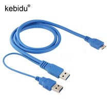 Kebidu-듀얼 USB 3.0 A to Micro-B Y 케이블 길이 50cm HDD 케이스 데스크탑 커넥터용, 01 기타