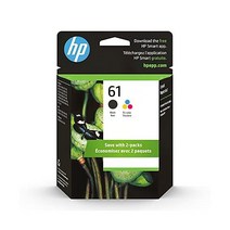 HP 61 검정/3색 잉크(2개 팩) | DeskJet 1000 1010 1050 1510 2050 2510 2540 3000 3050 3510에서 작동합니다. 엔비 4500 55
