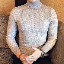 남자반폴라 남자 목폴라 니트 남성 슬림 솔리드 컬러 터틀넥 핏 스웨터 겨울 긴 소매 클래식 캐주얼 보터밍 셔츠 5XL