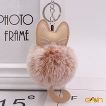 더캣 가죽냥팬던트 고양이캐릭터가방고리 키홀더 키링 가방악세서리 털장식 가방팬던트