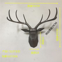 동물머리 헌팅트로피 벽장식 블랙 사슴머리 사슴장식 북유럽 뿔장식 박제 골드 화이트 벽부조, 5.555실버그레이5미니