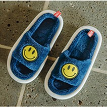 No Brand 슬리퍼 가을겨울 일본식 면 슬리퍼 여 러블리 스마일 퍼거 홈웨어 키높이 커플남