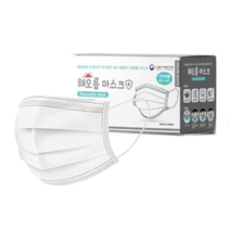 국산 여름용 숨쉬기편한 해오름 덴탈 마스크 50매 비말 KFAD 일회용마스크 흰색 블랙 대형 소형, [공산품]3중 대형_피치 50매