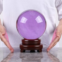 크리스털 볼 장식 화이트 타로 카페 수정 구슬 투명 최대 32cm 사이즈별 정리, 15cm보라색볼+바닥판