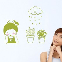 큐데코 셀프인테리어 포인트스티커, 기분좋은날 - 올리브