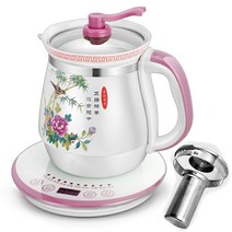 전기 약탕기 가정용 홍삼 달이기 삼탕기 제조기 중탕기 다리기 약달이는 기계 달임 다기능 전자동 세라믹 건강 냄비, d02d 새와 꽃 + 필터