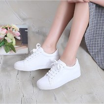 여성 티안나는 5CM 키높이 베이직 토탈 화이트 속굽 스니커즈 단화
