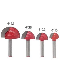 밀링공구 68mm 섕크 볼 노즈 엔드 밀 우드 라우터 비트 세트 라운드 코브 cnc 밀링 커터 반경 코어 박스 솔리드 카바이드 목공 도구, 4개 세트 6mm