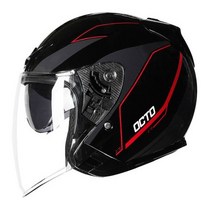 OCTO 옥토 V2 BLACK/WHITE 오픈페이스 헬멧 배달헬멧 라이더 가성비 이너바이저탑재 딜리버리 오후 4시 전 당일배송, 2XL