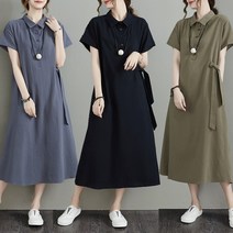 JQS 여성 여름 빅사이즈 66~99 면마 원피스 60147