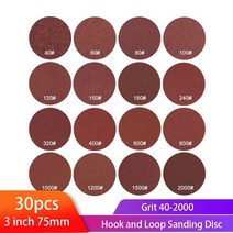 샌딩 원형 그라인더 사포 3 인치 75mm 디스크 40 2000 그릿 후크 루프 샌드 페이퍼 용 연마 연마 도구 로타리 도구, 2000년, 30개, 100+30pcs
