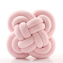 자이언트얀쿠션 매듭 망고 꽈배기 짜임 쿠션크로스 보더 매듭 짠 베개 덴마크 볼 소파 침대 플로팅 창 장식, 03 Pink_01 30x30x15cm