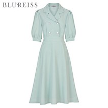 [블루레이스] 더블여밈카라플레어원피스_BJM1OP3280