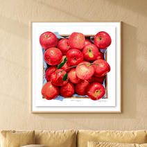 [그림닷컴] 사과 가을향기 (300 Editions) 윤병락 판화 사과그림액자, 알루미늄골드