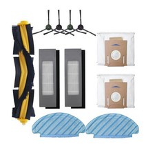 로봇 청소기 걸레 필터 ECOVACS DEEBOT OZMO T8T8 AIVI 진공 먼지 봉투 일회용 천 액세서리 용 메인사이드 브러시, 11개