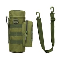 Travel Tool Kettle Set Outdoor Tactical Military Molle Water Bag For Camping Hiking Fishing Shoulder, [09] Green With strap
