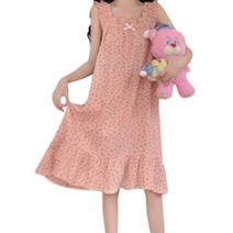 여성 골프 샤워가운 원피스 목욕 끈가운, L, 핑크, 1개