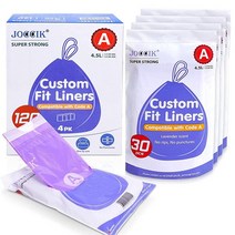 심플휴먼 (x) 코드 A 호환 (120개) 드로스트링 쓰레기 라이너 퍼플 두꺼운 20% 심플휴먼(x) 4.5리터 1.2갤런 원형 욕실 스텝 쓰레기통321126