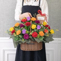 비드하트비누카네이션바구니 Aset 40cm_P 조화 어버이날 꽃바구니 선물