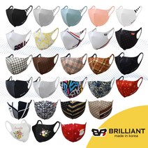 브릴리언트[3장구성] 패션 연예인 스포츠 빨아쓰는 마스크, S (쥬니어용) 3장, 디자인선택