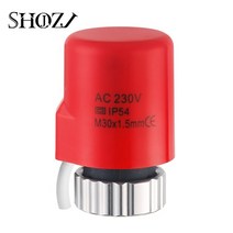 실내 온도 조절기 보일러 underfloor 난방 열 230v no nc 전기 액추에이터 밸브 따뜻한 바닥 with manifold valve control open close, 빨간색, 일반적으로 닫습니다
