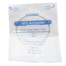 오다리교정깔창 AZDENT-치과 교정용 슈퍼 탄성 리버스 커브 라운드 아치 와이어 NITI 합금 Archwire 상단 하단 2 개/팩, [01] 1 Pack 016 Upper
