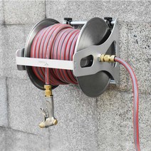 가정용 릴호스 스테인레스 스틸 정원 호스 릴 벽걸이, B형 릴 고압 건 15 미터 4 가지 프리 후크