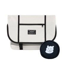 커플 메신저백 크로스백 학생 학교 학원 가방 젤론 메신저 + 파우치) 곰돌이