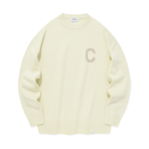 COVERNAT 미들 C 로고 크루넥 니트 아이보리 MIDDLE LOGO CREWNECK KNIT 147944