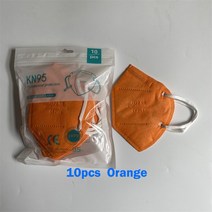 10-200pcs FFP2 마스크 승인 CE 5 레이어 얼굴 KN95 필터 호흡기 핑크 재사용 성인 보호 마스카라, 15 10Pcs Orange