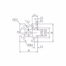 프로파일 브라캣 알루미늄 부품 1PC 2020 압출 길이 100-800mm CNC DIY 3D 프린터 용 유럽 표준 알루마이트 선형 레일, [15] 800mm
