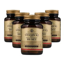 솔가 [5개 SET] 비타민 K 2 100 mcg 50정 (베지캡슐) Solgar Natural Vitamin K2 (MK-7) 100mcg 50Vcaps, 1개